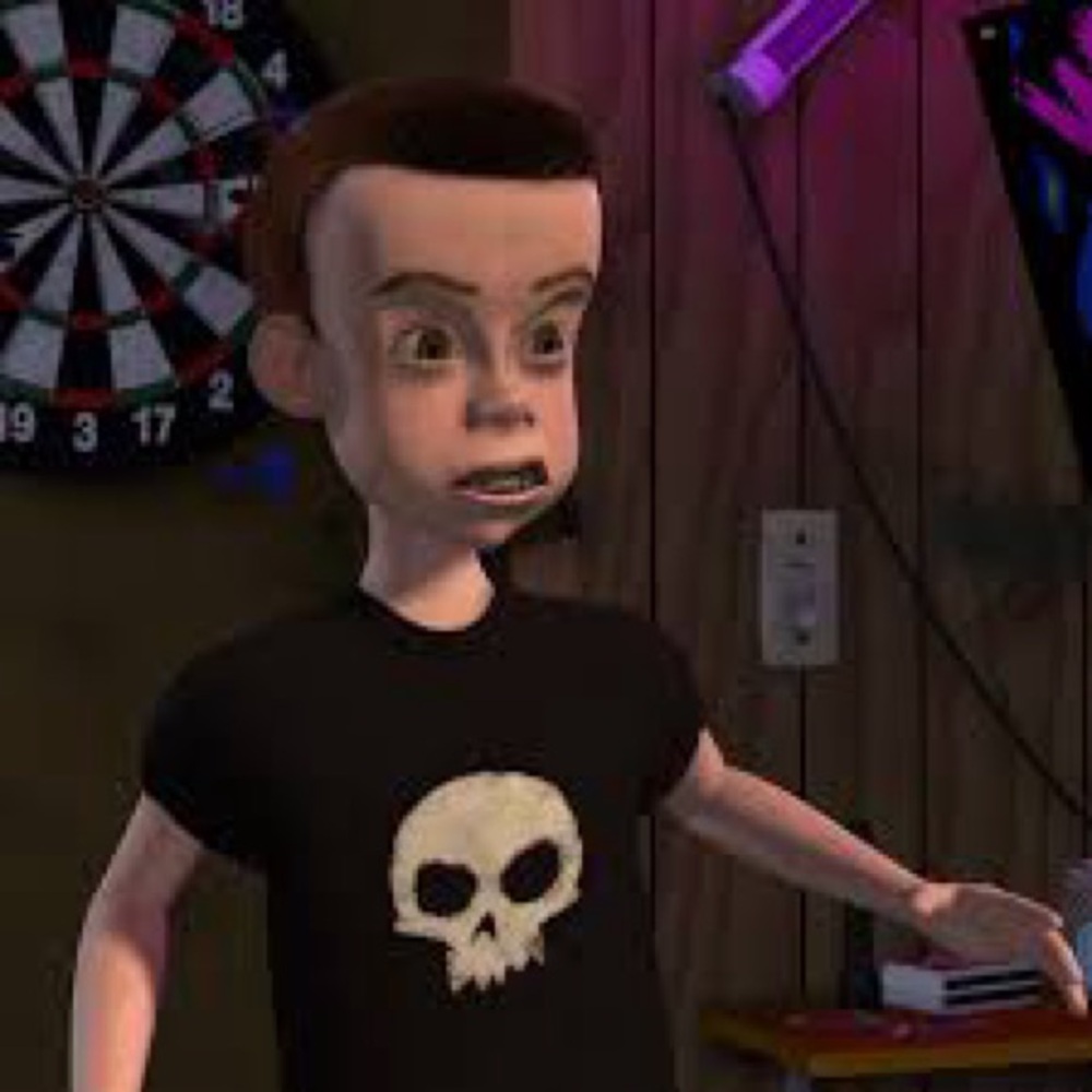 Black Punisher / Toy Story “SID” Kids T-Shirt Size 10/12